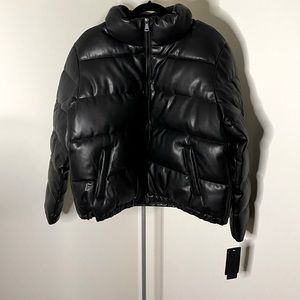 NEW* SEBBY COLLECTION “Faux Leather Puffer Jacket*